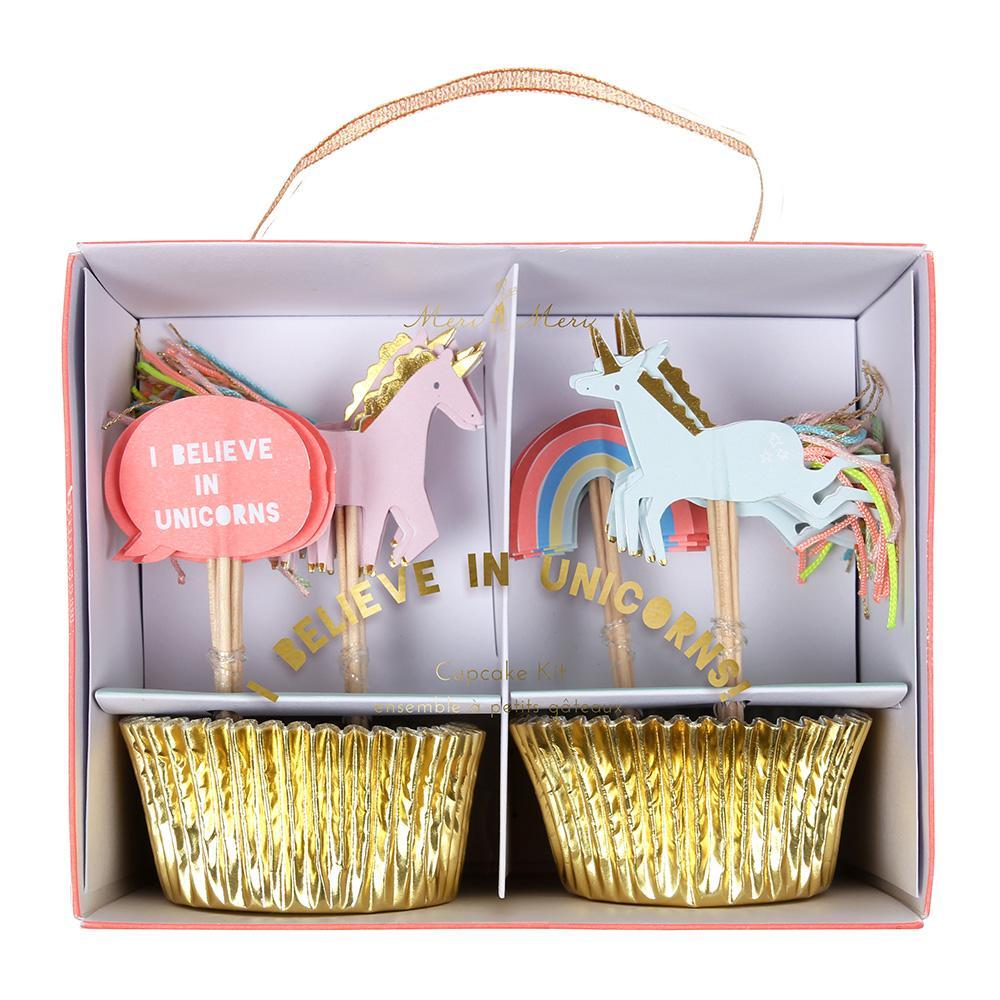 ENHJØRNING / REGNBUE - Cupcake kit(x24) - fra Meri Meri