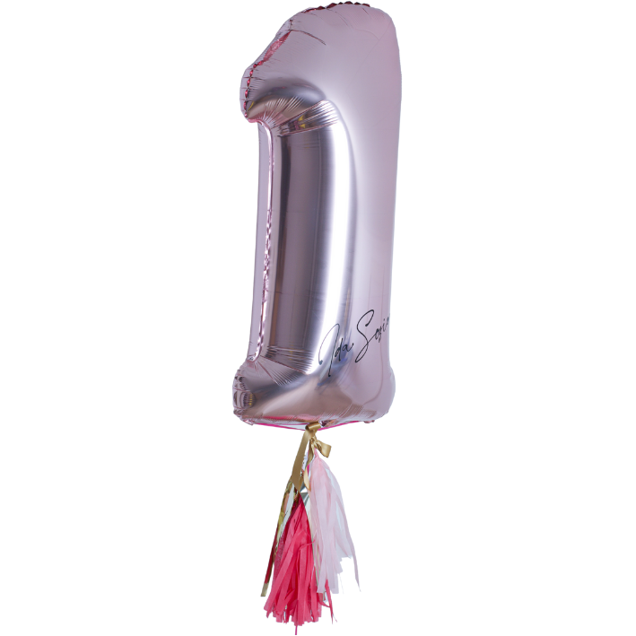 TALLBALLONG ROSA (100 cm) MED MINI TASSELS