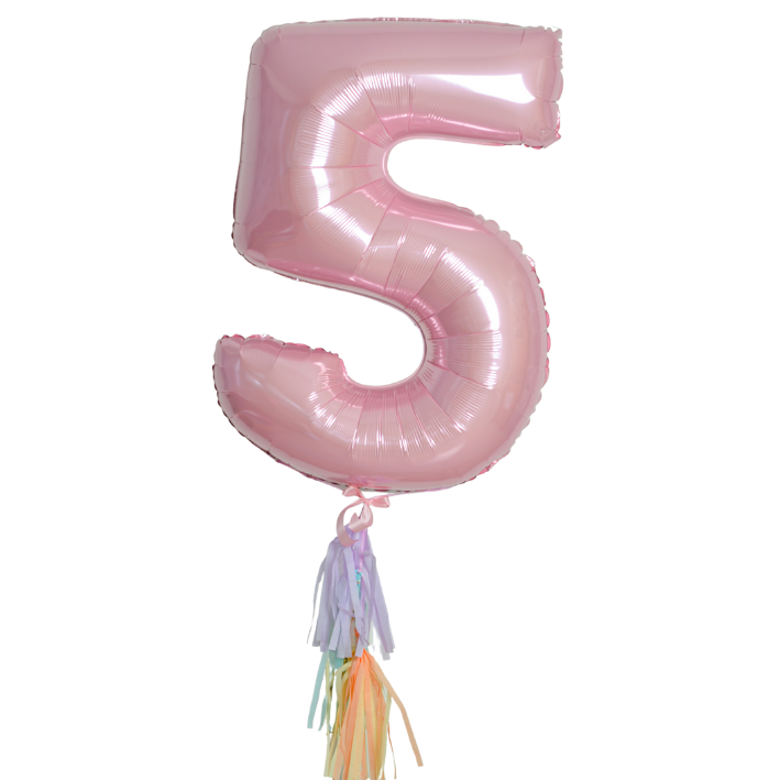 TALLBALLONG MATT LYSEROSA (100 cm) MED MINI TASSELS