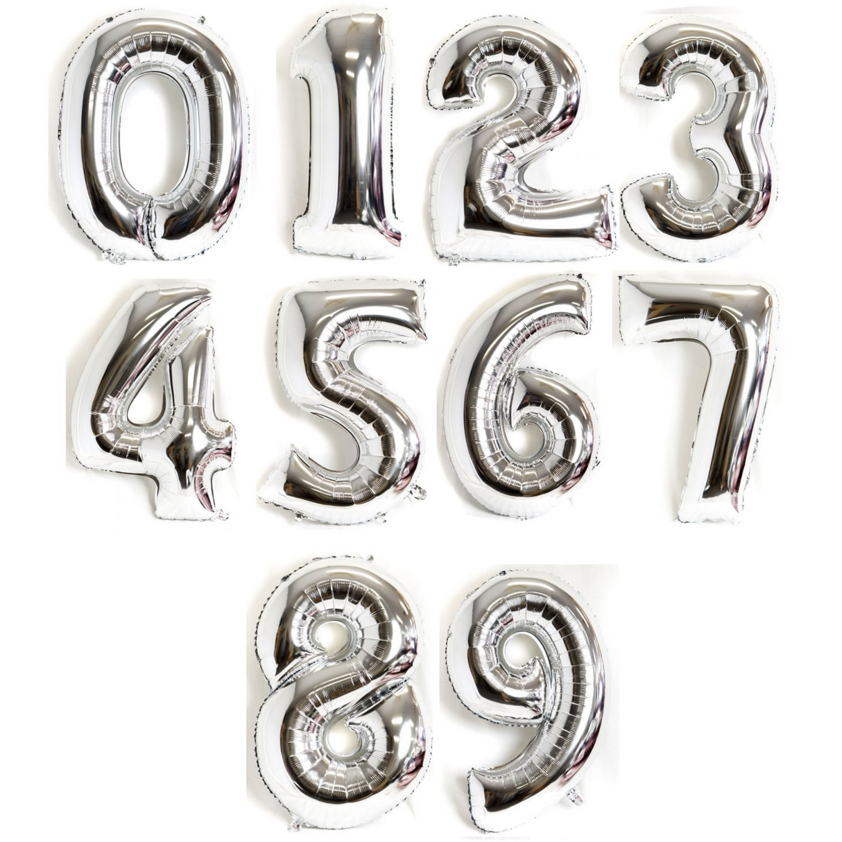 TALLBALLONG SØLV (100 cm)