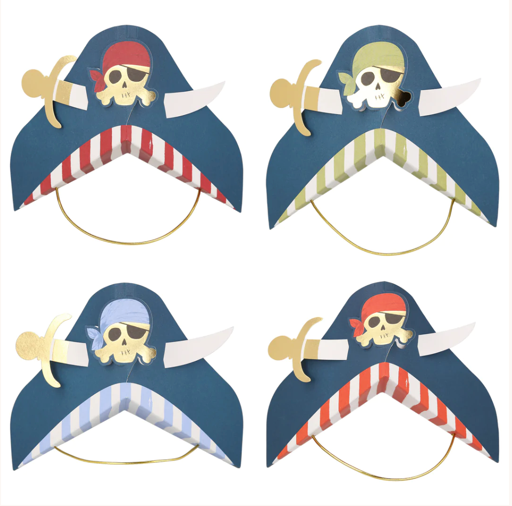 PIRAT - Blå piratfesthatter (x 8st)