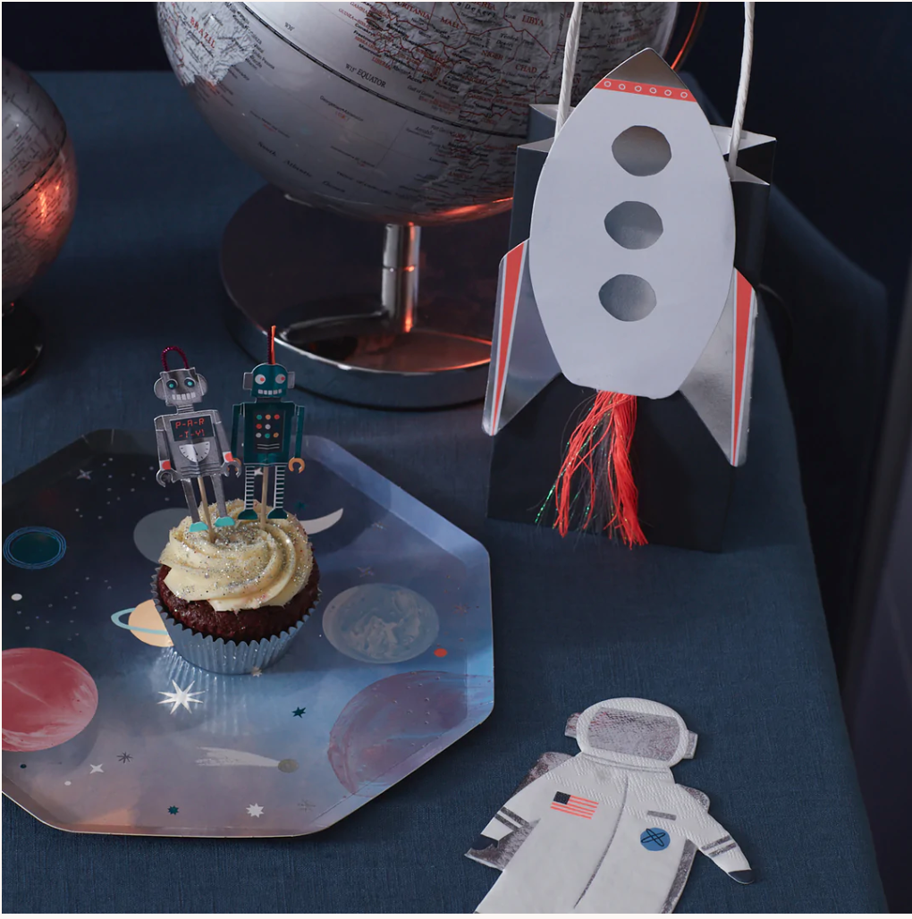 ROBOT / SPACE Cupcake Kit (x 24st toppers) - fra Meri Meri