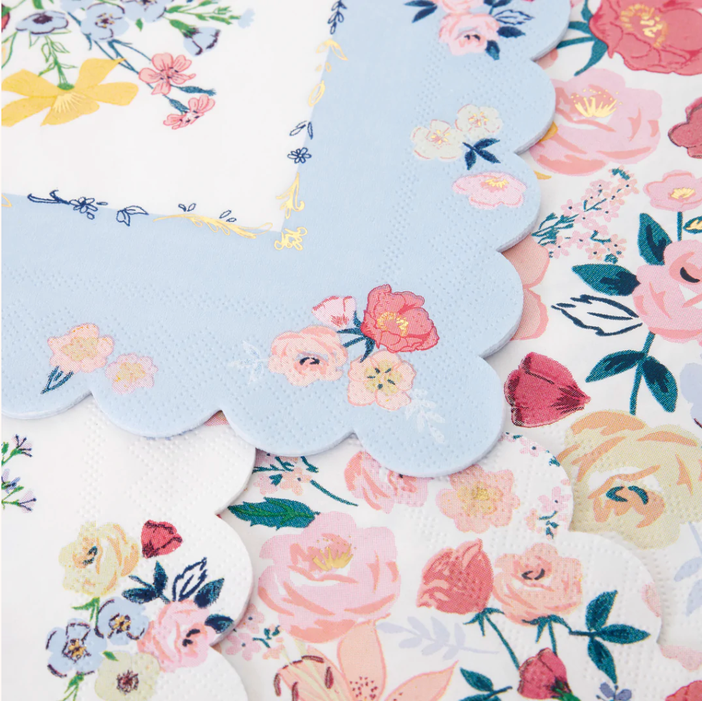 BLOMSTER / ENGELSK HAGE - Store Servietter(x16)