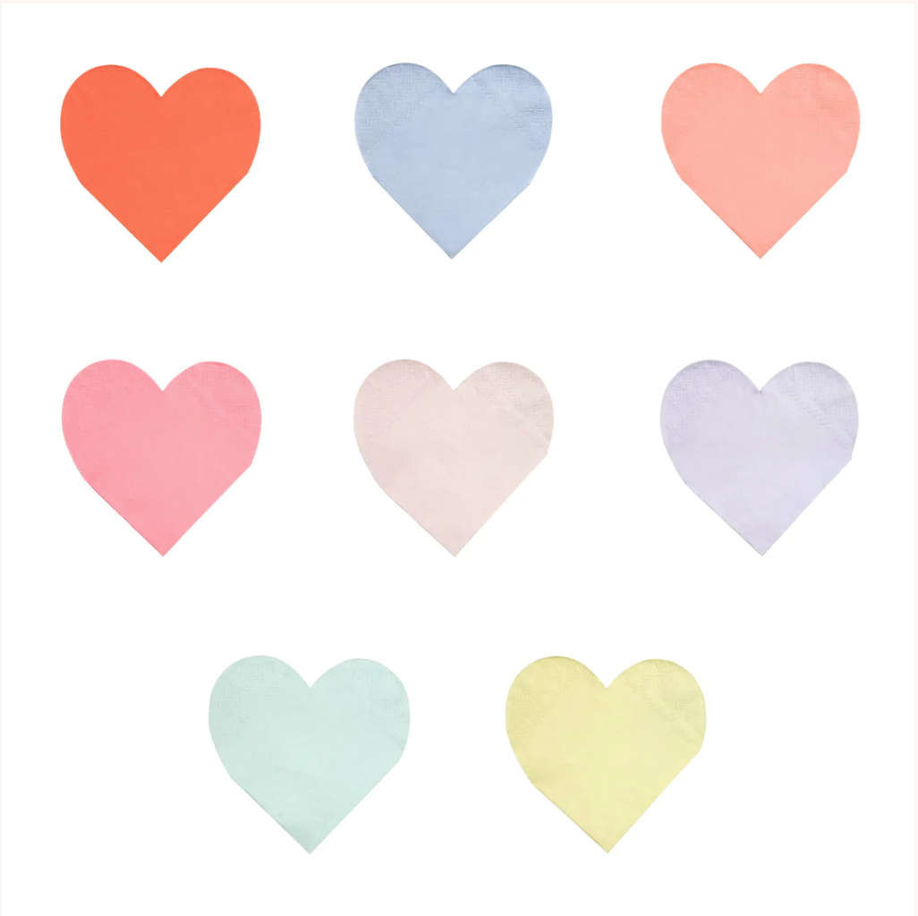Party Palette Heart Small Napkins (x 20)
