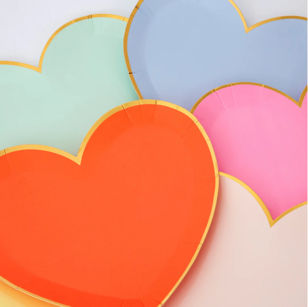 Party Palette Heart Large Plates (x 8)
