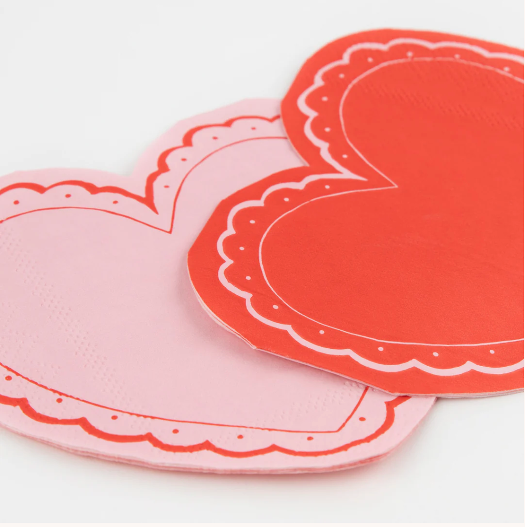 Lacy Heart Large Napkins (x 16)