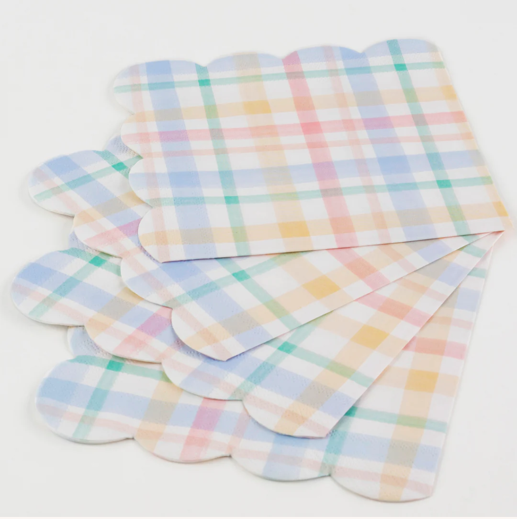 Plaid Pattern Large Napkins (x 16)