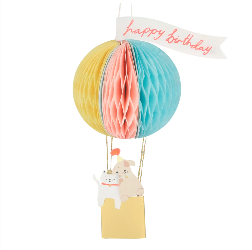 Air Balloon Honeycomb Birthday Card