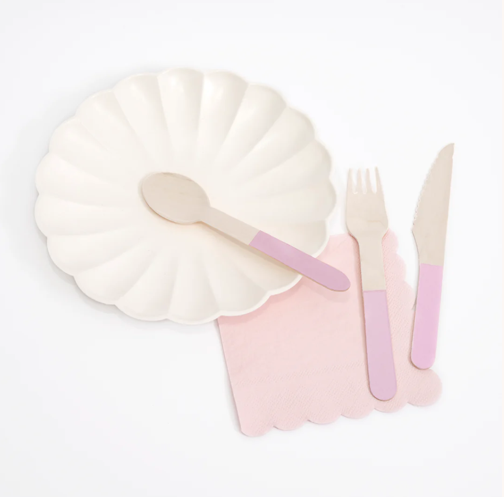 TREBESTIKK MED ROSA SKAFT 24 stk