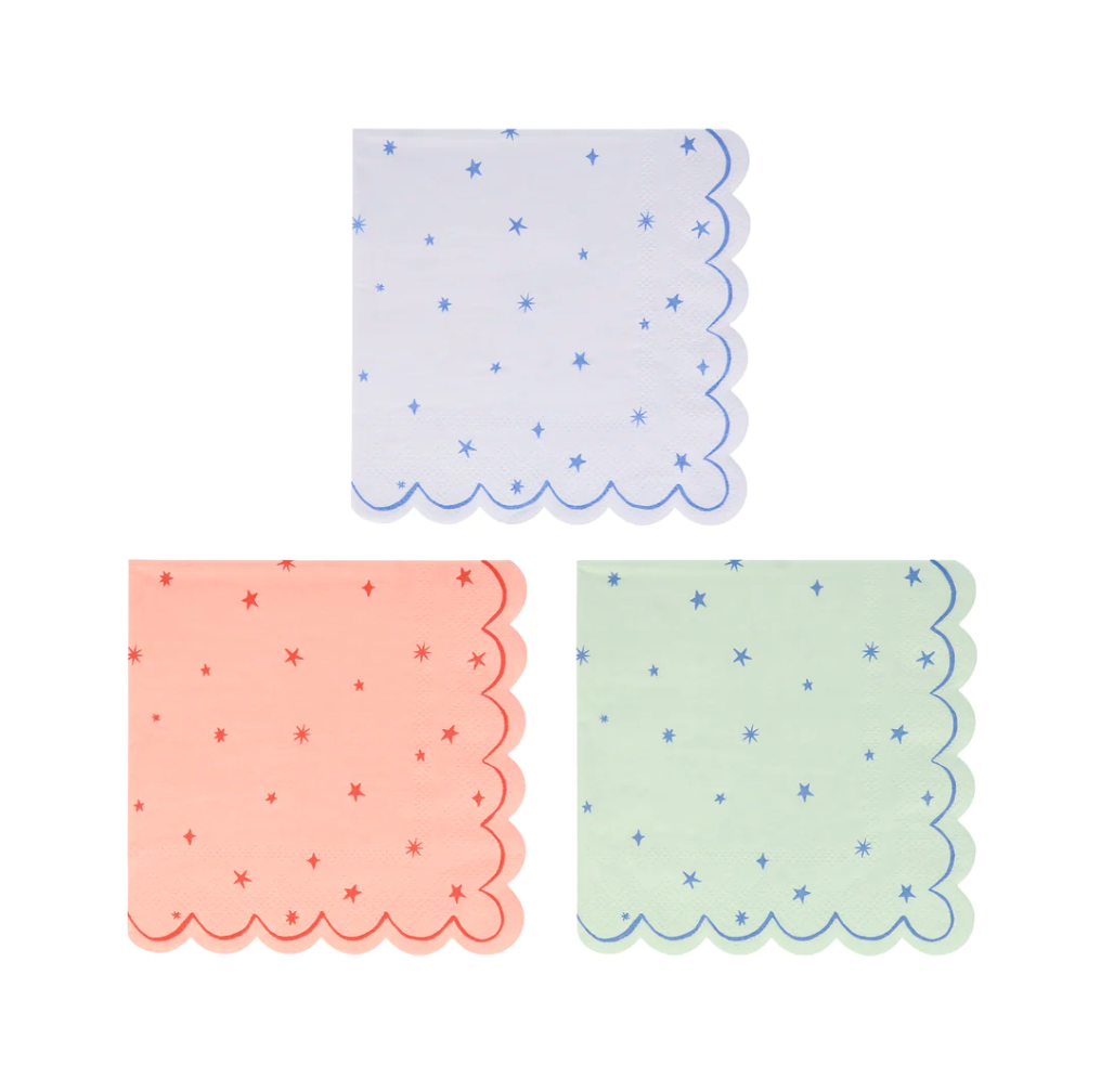 Star Pattern Small Napkins (x 16)
