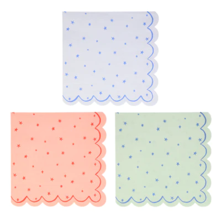 Star Pattern Large Napkins (x 16)