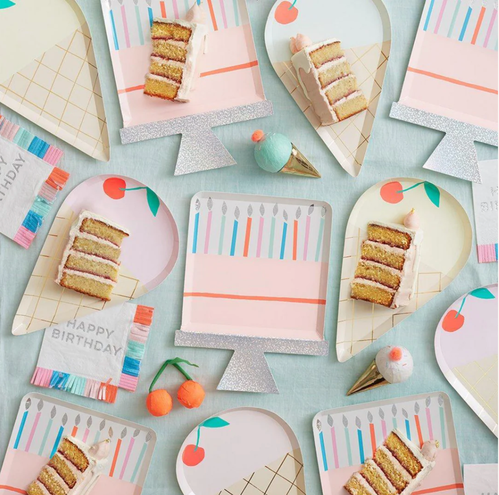 Birthday Cake Plates (x 8)