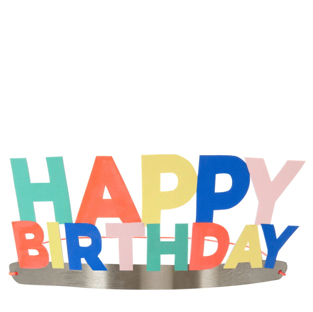 Happy Birthday Party Crowns (x 8)