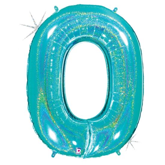 TALLBALLONG  GLITTER BLÅ (100 cm) MED MINI TASSELS