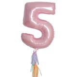 TALLBALLONG  MATT LYSEROSA (100 cm) MED MINI TASSELS