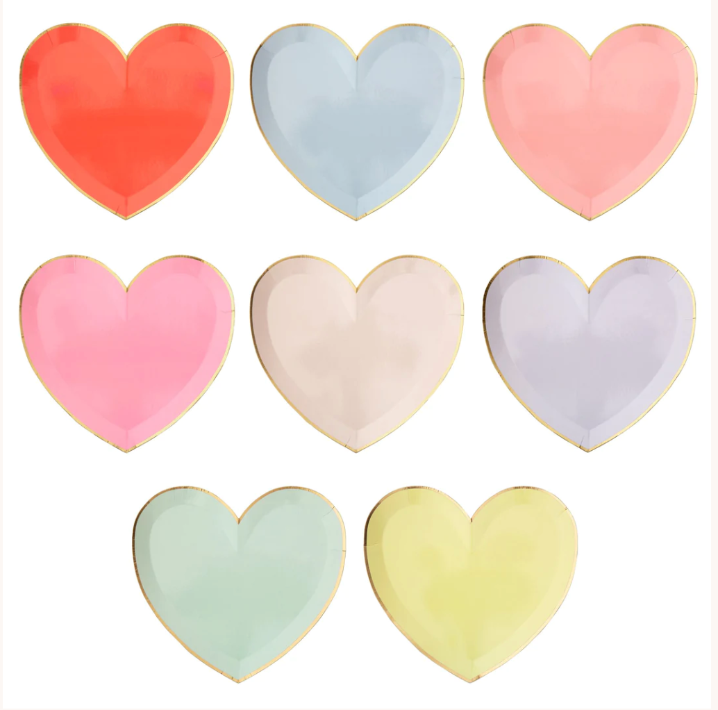 Party Palette Heart Large Plates (x 8)