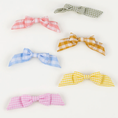 Gingham Hair Bows (x 6)