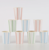 Ticking Stripe Cups (x 8)