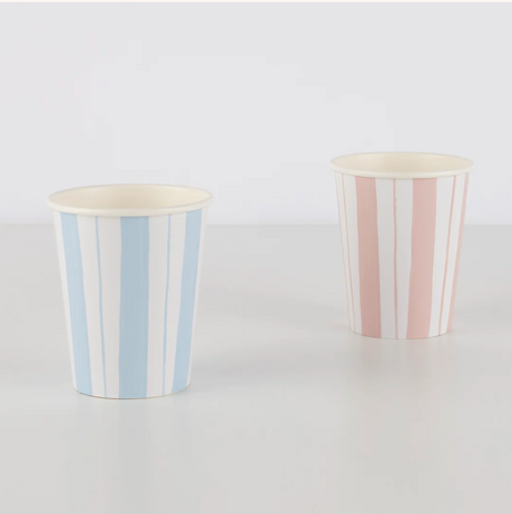Ticking Stripe Cups (x 8)