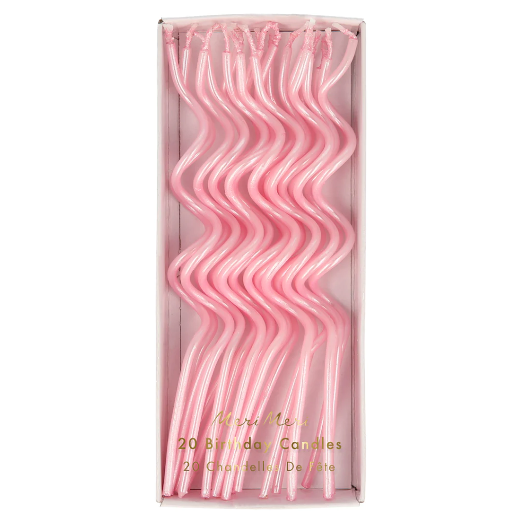 Pink Swirly Candles (x 20)
