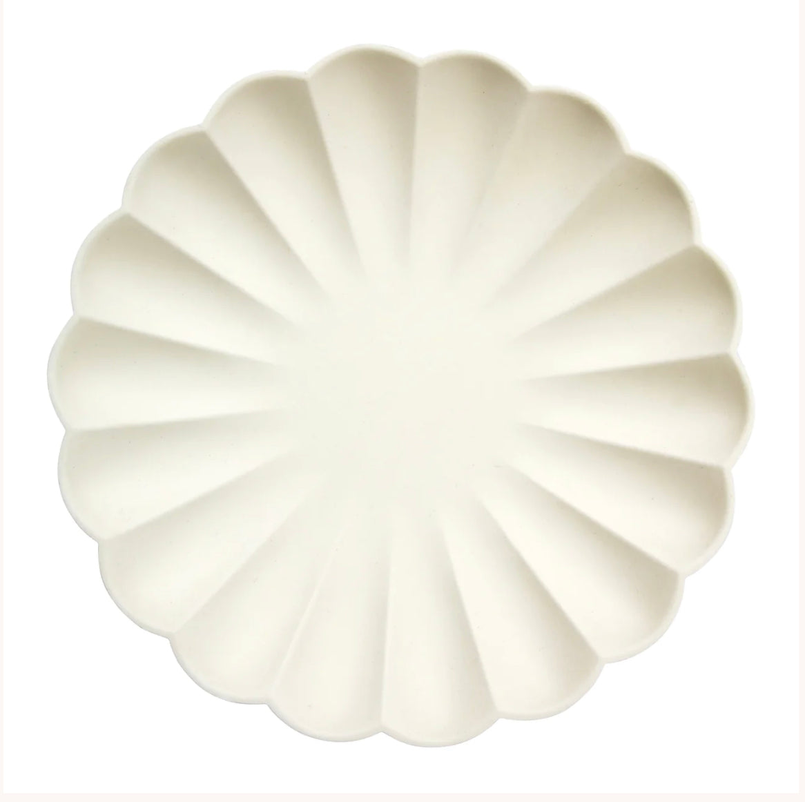 TALLERKEN - Cream Simply Eco Large(x8) - fra Meri Meri
